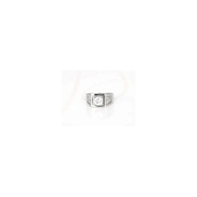 ANILLO ACERO ANCHO RELIEVE ZIRCONIA