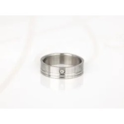 ANILLO ACERO ANCHO LINEA ZIRCONIA