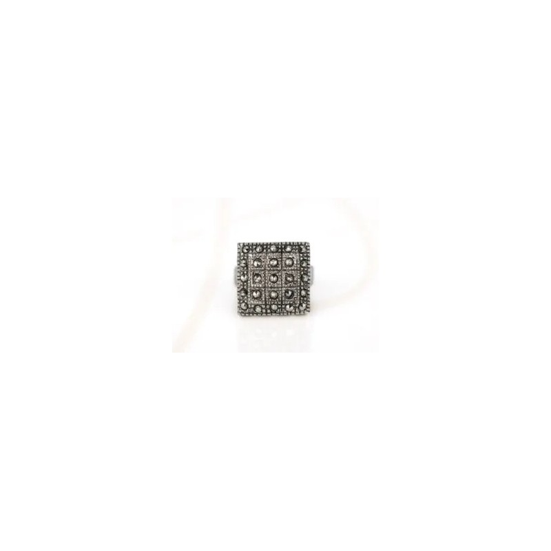 ANILLO ACERO CUADRADO ZIRCONIA