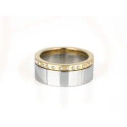 ANILLO ACERO ENSAMBLE ZIRCONIA LISO
