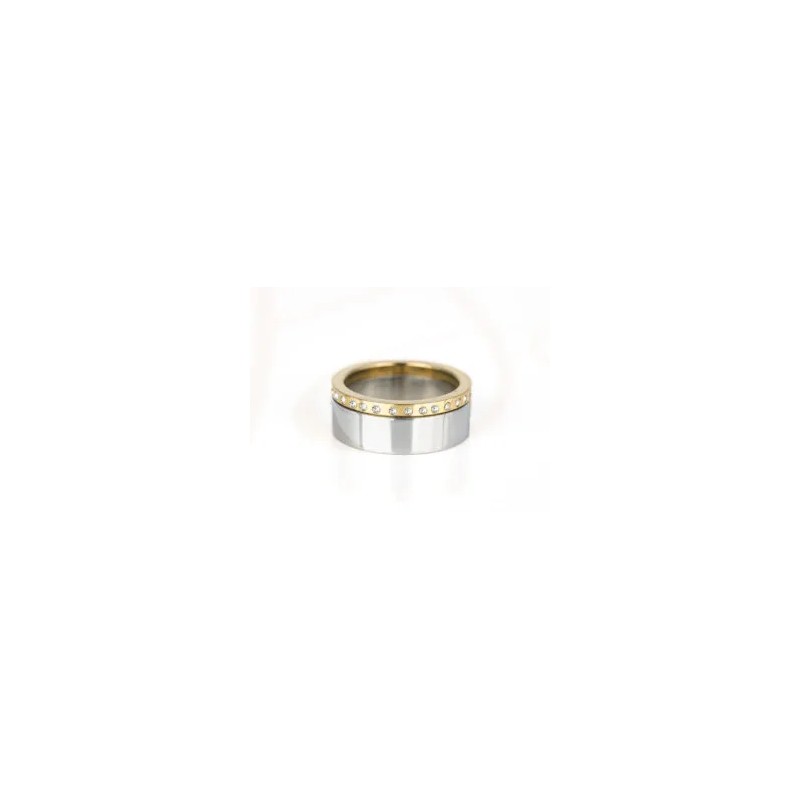 ANILLO ACERO ENSAMBLE ZIRCONIA LISO