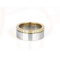 ANILLO ACERO ENSAMBLE ZIRCONIA LISO