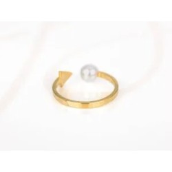 ANILLO ACERO FLECHA PERLA LISO