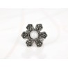 ANILLO ACERO FLOR PERLA ZIRCONIA