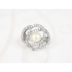 ANILLO ACERO GARIGOLEADO PERLA ZIRCONIA