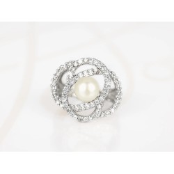 ANILLO ACERO GARIGOLEADO PERLA ZIRCONIA