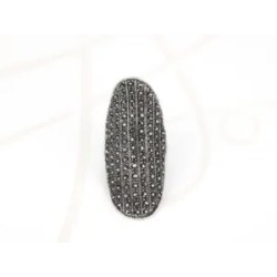 ANILLO ACERO OVALO GRANDE ZIRCONIA