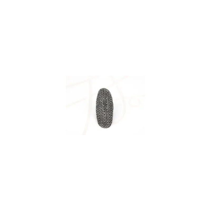 ANILLO ACERO OVALO GRANDE ZIRCONIA