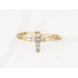 ANILLO BISUTERIA CRUZ BLANCA ZIRCONIA