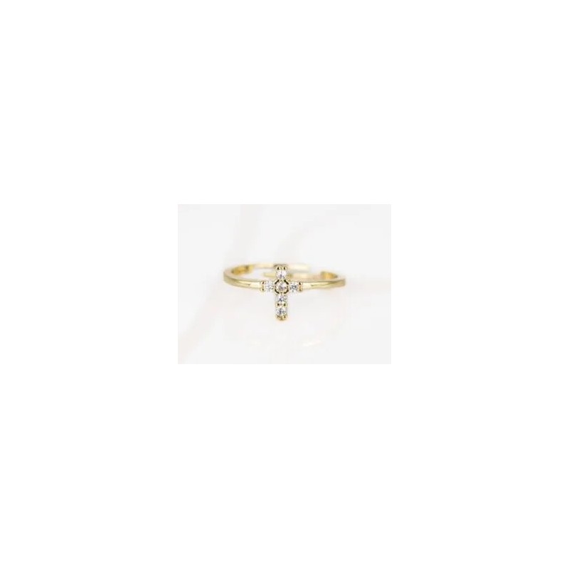 ANILLO BISUTERIA CRUZ BLANCA ZIRCONIA