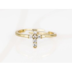 ANILLO BISUTERIA CRUZ BLANCA ZIRCONIA