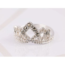 ANILLO DE PLATA CORONA ALTA
