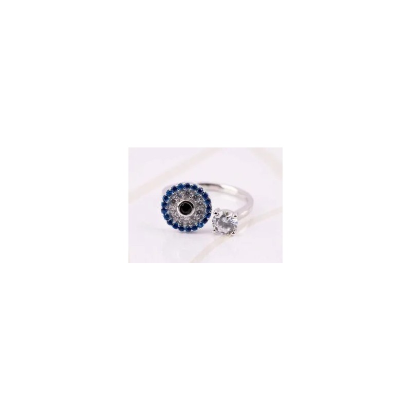 ANILLO DE PLATA OJO DE CRISTAL