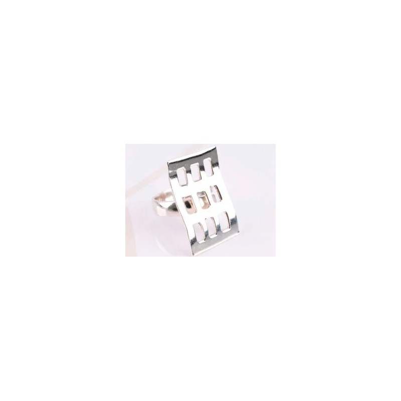 ANILLO DE PLATA RECTANGULO ONDULADO