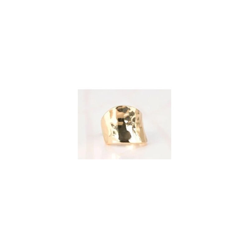 ANILLO ORO LAMINADO CURVA ANCHA MARTILLADO