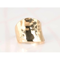 ANILLO ORO LAMINADO CURVA ANCHA MARTILLADO