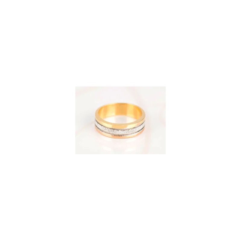 ANILLO ORO LAMINADO TRIPLE LINEA DIAMANTADO