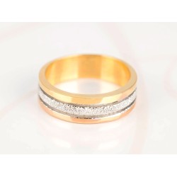 ANILLO ORO LAMINADO TRIPLE LINEA DIAMANTADO