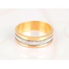 ANILLO ORO LAMINADO TRIPLE LINEA DIAMANTADO