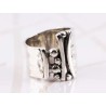 ANILLO PLATA ANCHO GEOMETRICO MARTILLADO