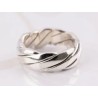ANILLO PLATA ARGOLLA DIAGONALES LISO