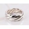 ANILLO PLATA ARGOLLA DIAGONALES LISO