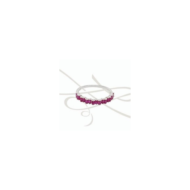 ANILLO PLATA BAGUETTE ROSA