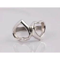 ANILLO PLATA CORAZONES INVERTIDOS LISO