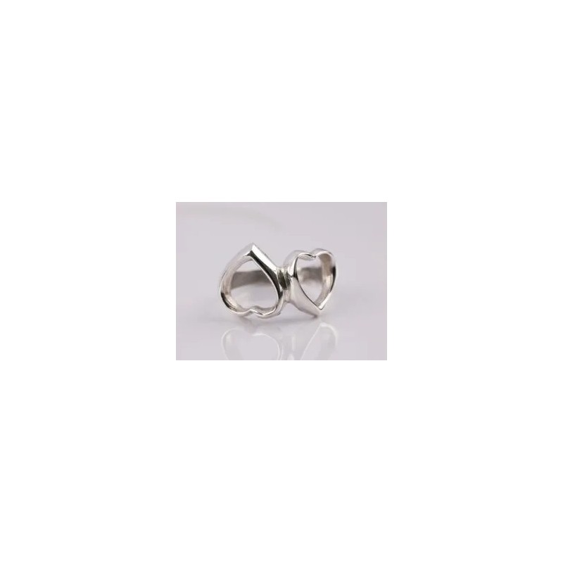 ANILLO PLATA CORAZONES INVERTIDOS LISO