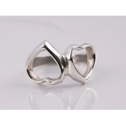 ANILLO PLATA CORAZONES INVERTIDOS LISO