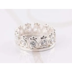 ANILLO PLATA CORONA CORAZONES ZIRCONIA