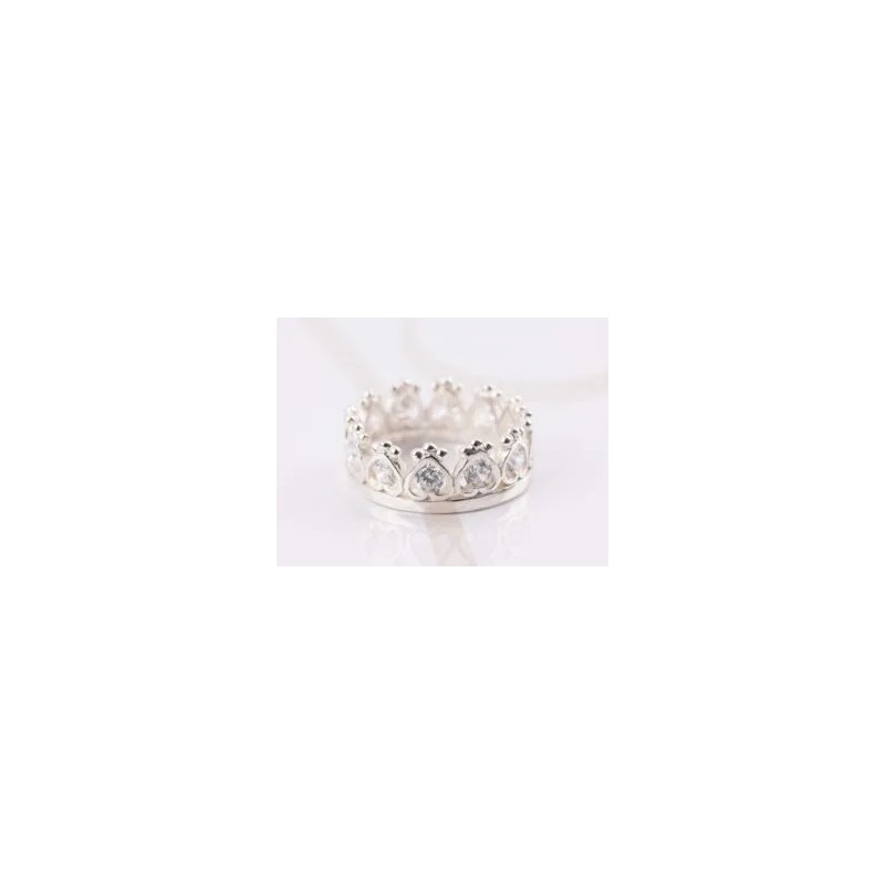 ANILLO PLATA CORONA CORAZONES ZIRCONIA