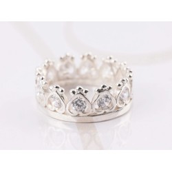 ANILLO PLATA CORONA CORAZONES ZIRCONIA