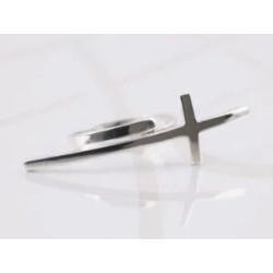 ANILLO PLATA CRUZ LARGA LISO