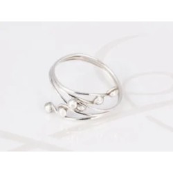 ANILLO PLATA CRUZADO TRIPLE BOLA