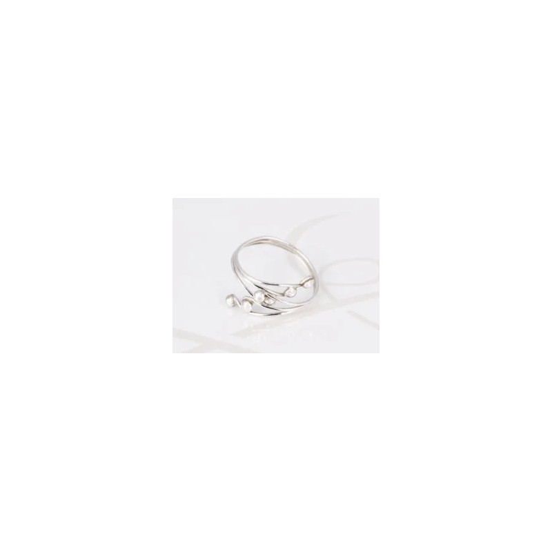 ANILLO PLATA CRUZADO TRIPLE BOLA
