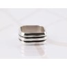 ANILLO PLATA CUADRADO TRIPLE PAVONADO