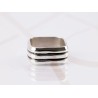 ANILLO PLATA CUADRADO TRIPLE PAVONADO