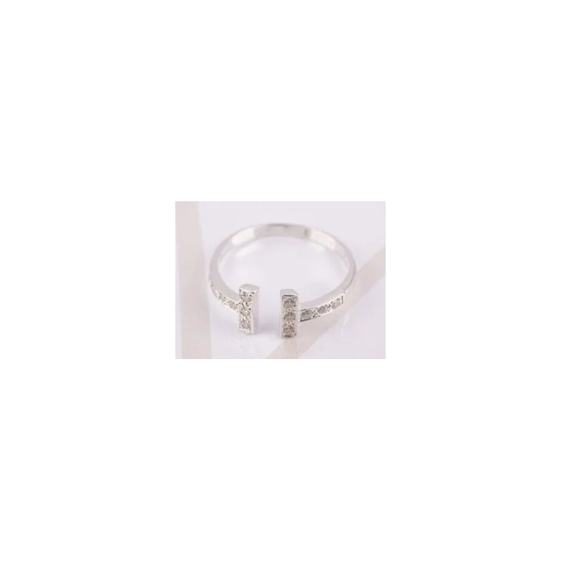 ANILLO PLATA CUADRO ABIERTO ZIRCONIA