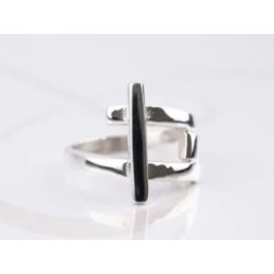 ANILLO PLATA CUADRO BROCHE LISO