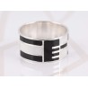 ANILLO PLATA CUADROS ESMALTADO