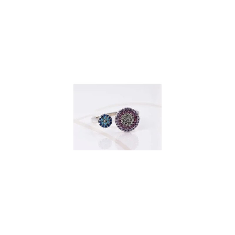 ANILLO PLATA DOBLE CIRCULO ZIRCONIA