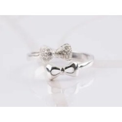 ANILLO PLATA DOBLE MOÑO ZIRCONIA
