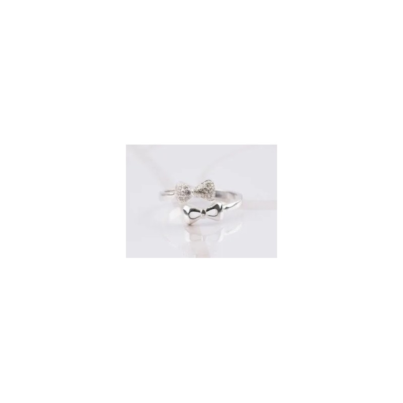 ANILLO PLATA DOBLE MOÑO ZIRCONIA