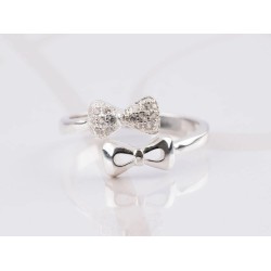 ANILLO PLATA DOBLE MOÑO ZIRCONIA