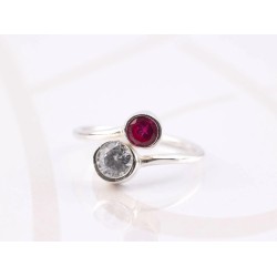 ANILLO PLATA DOBLE ZIRCONIA