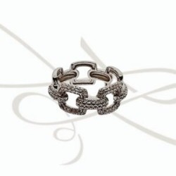 ANILLO PLATA ELECTROFORMADA CADENA CON ZIRCONAS