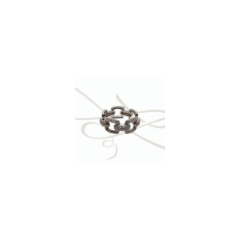 ANILLO PLATA ELECTROFORMADA CADENA CON ZIRCONAS