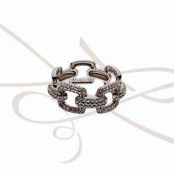 ANILLO PLATA ELECTROFORMADA CADENA CON ZIRCONAS