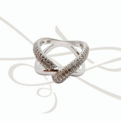 ANILLO PLATA ELECTROFORMADA MOÑO CON ZIRCONIA